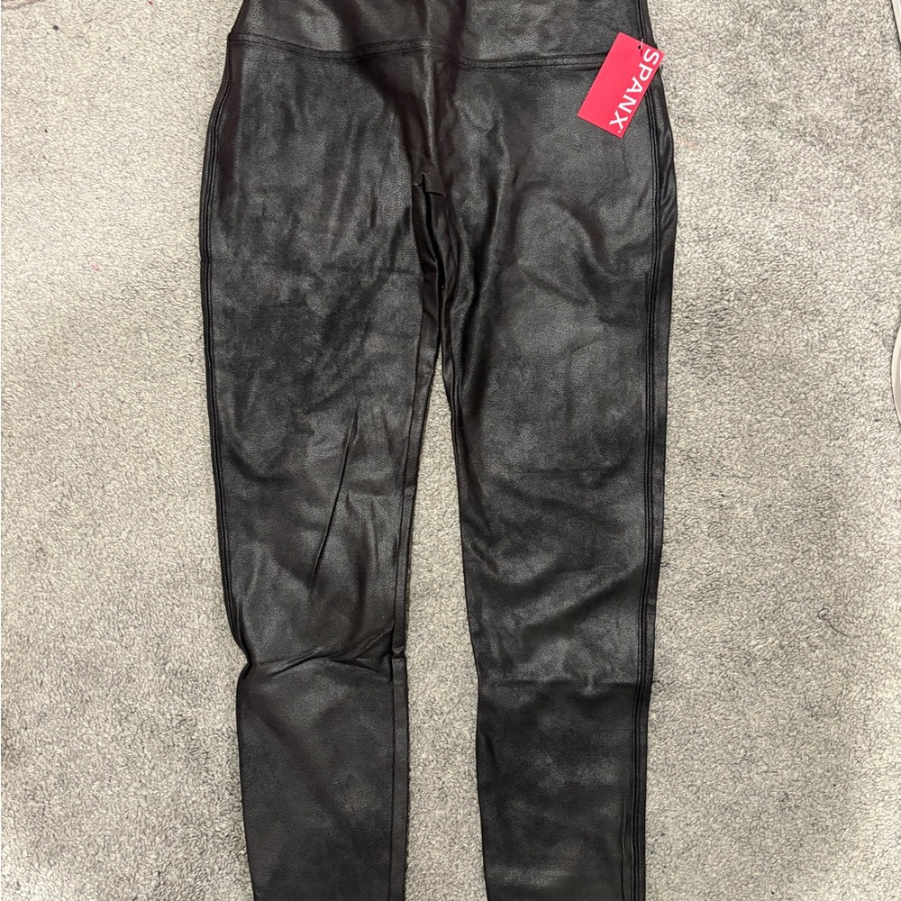 SPANX Black Faux Leather Leggings